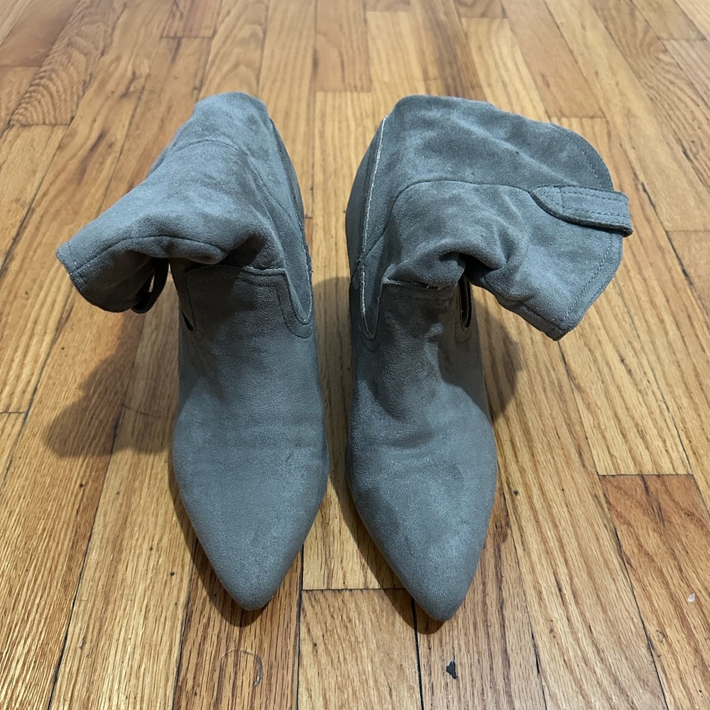 Grey ankle boots